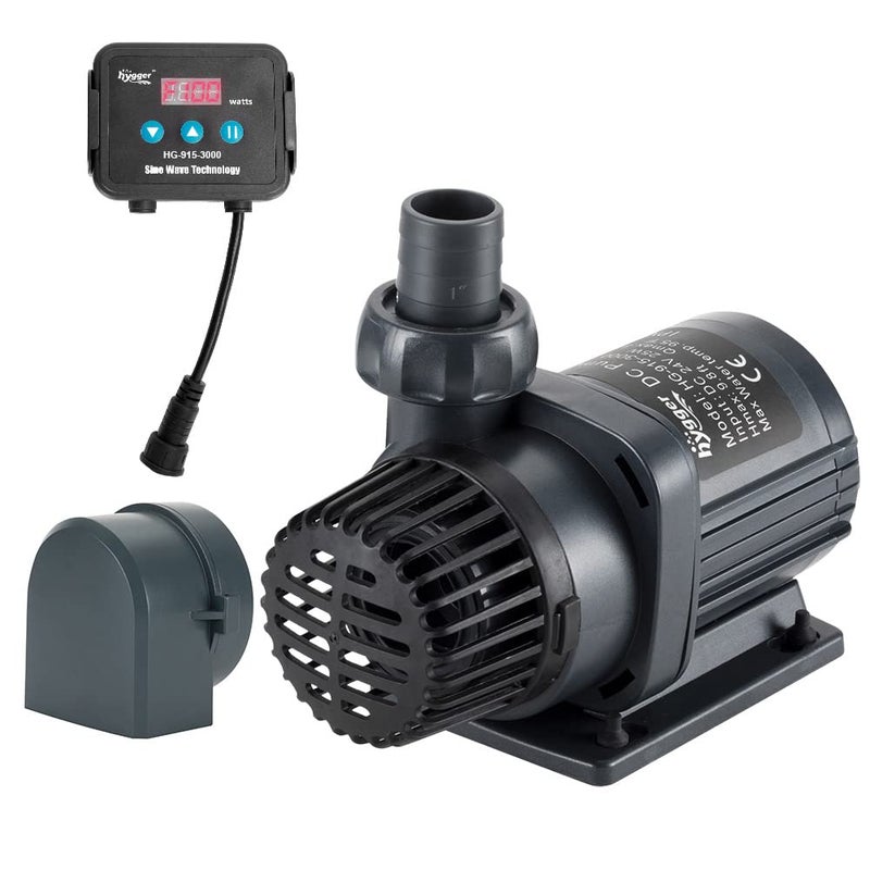 hygger 24V DC Water Pump Inline/Submersible Saltwater Aquarium Pump with LCD Display Controller 1350 GPH Return Pump for Coral Reef Tank Sump - Image 1